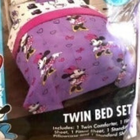 Disney Minnie Mouse Purple Love TWIN Size Bed in a Bag Set NEW - Picture 12 of 15